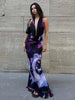 Backless Maxi Dress Sexy Purple