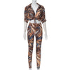 Regal Abstract Print Sheer Mesh Outfits 2 Piece